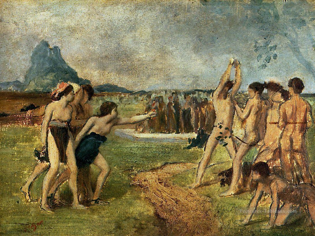 jeunes spartiates exerçant en 1860 1 Edgar Degas Peintures à l'huile
